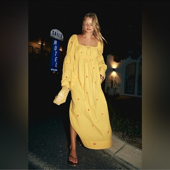 NWOT free people Emory Embroidered Midi Dress - Picture 12 of 12